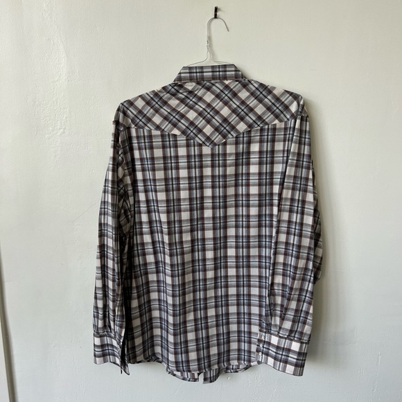 Wrangler Snap Button Plaid Western Shirt - Picture 5 of 6